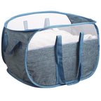 2 Pcs Collapsible Laundry Baskets, Tear Proof Pop Up Laundry Hamper with Dual Handles, Durable Foldable Laundry Basket, Easy to Carry Laundry Hamper for Home, Laundry Room, Bedroom, Dorm, Travel Blue
