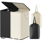 Lifewit Double Laundry Hamper with Lid, Removable Laundry Bags, Black
