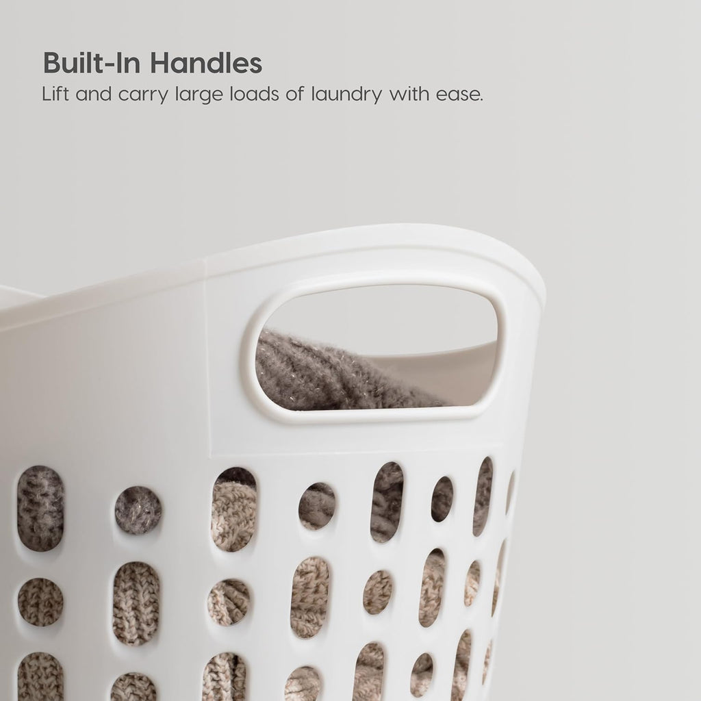 IRIS USA Plastic Laundry Hamper, 27L- 3 PK, Flexible, Ventilation, White