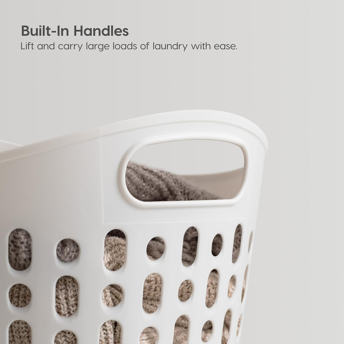 IRIS USA Plastic Laundry Hamper, 27L- 3 PK, Flexible, Ventilation, White