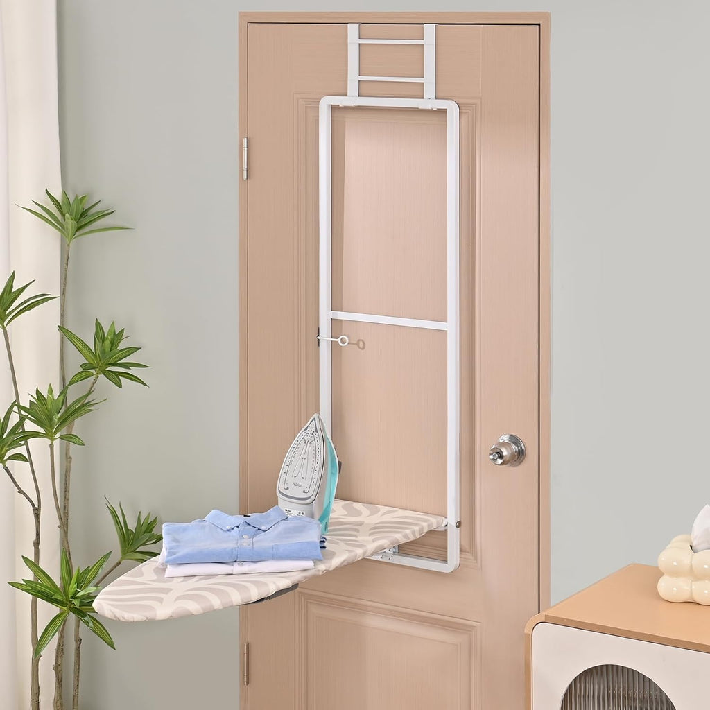 KINGBOARD Over the Door Ironing Board, 36 x 12 Iron Board with Iron Storage