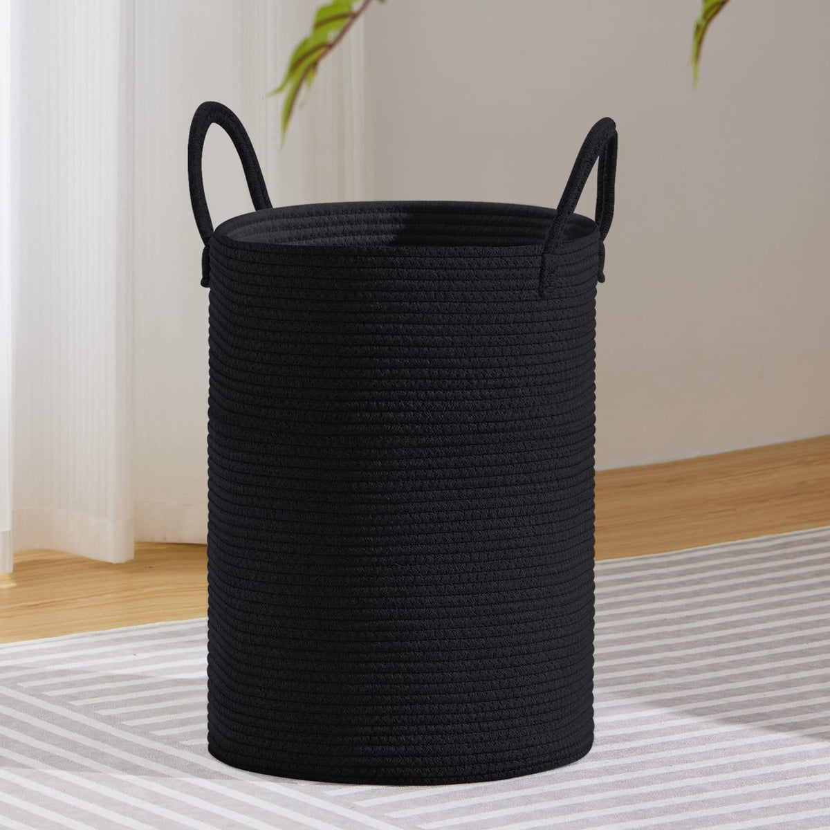 VIPOSCO 72L Tall Woven Laundry Basket Hamper, White