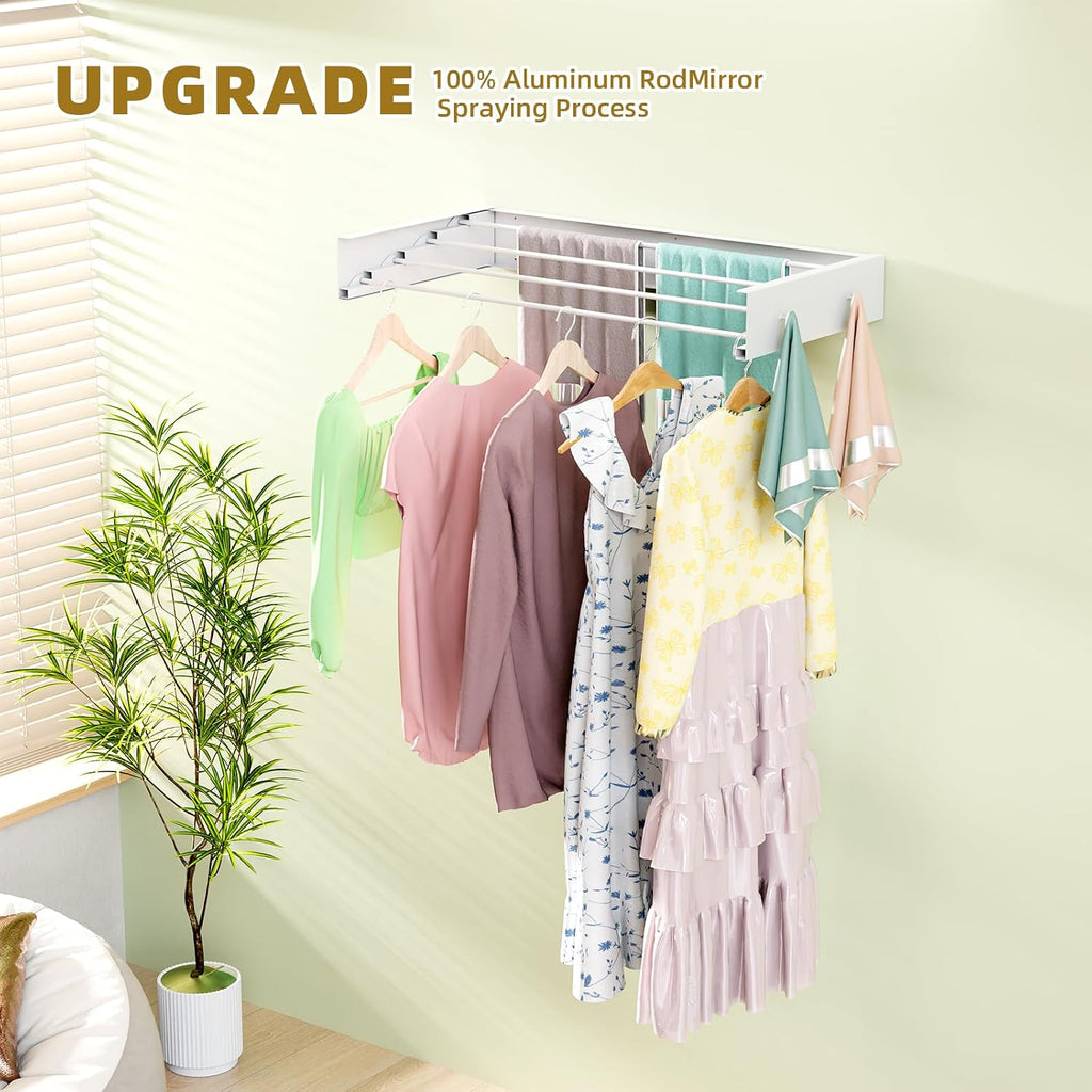 BAKON Wall Mounted Clothes Drying Rack 23.6'',Space Saving for Laundry Room