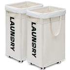 Goodpick 75L Laundry Basket with Wheels & Removable Wash Bag for Dorm