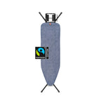 Brabantia Comfort Ironing Board with Solid Steam Iron Rest | Medium (Size B) | Fairtrade Denim Black Cover | Adjustable Height (27-38"), Easy Fold, Anti-Collapse Lock, Non-Slip Feet