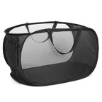 4 Pack Durable Collapsible Laundry Baskets, Mesh Foldable Laundry Basket, Pop Up Laundry Hamper with Pocket, Clothes Hamper with Reinforced Handles for Laundry, Bathroom, Kids Room, Dorm or Travel