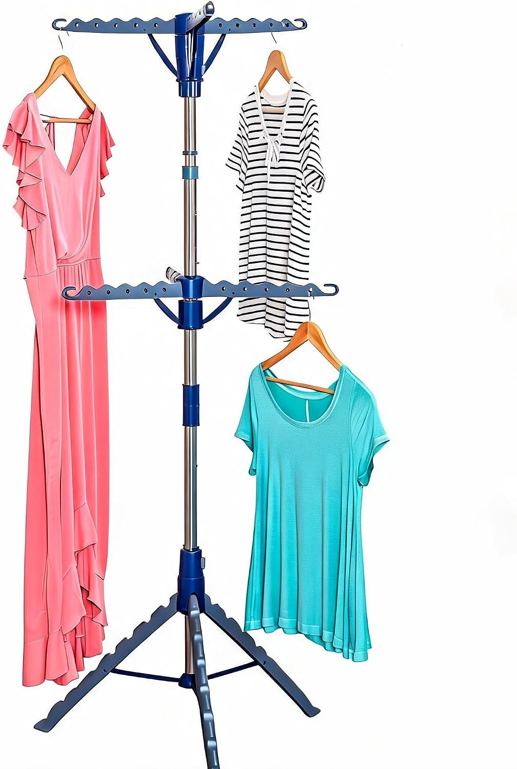 Honey-Can-Do 2-Tier Tripod Clothes Drying Rack, 73", Chrome Steel