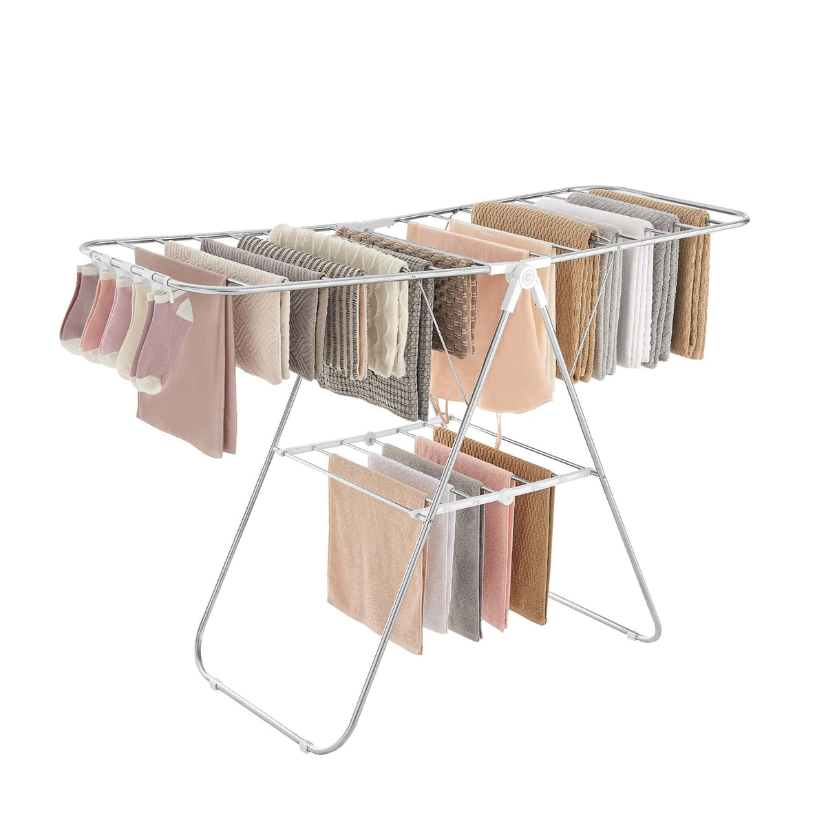 SONGMICS Clothes Drying Rack, Foldable Space-Saving Laundry Drying Rack