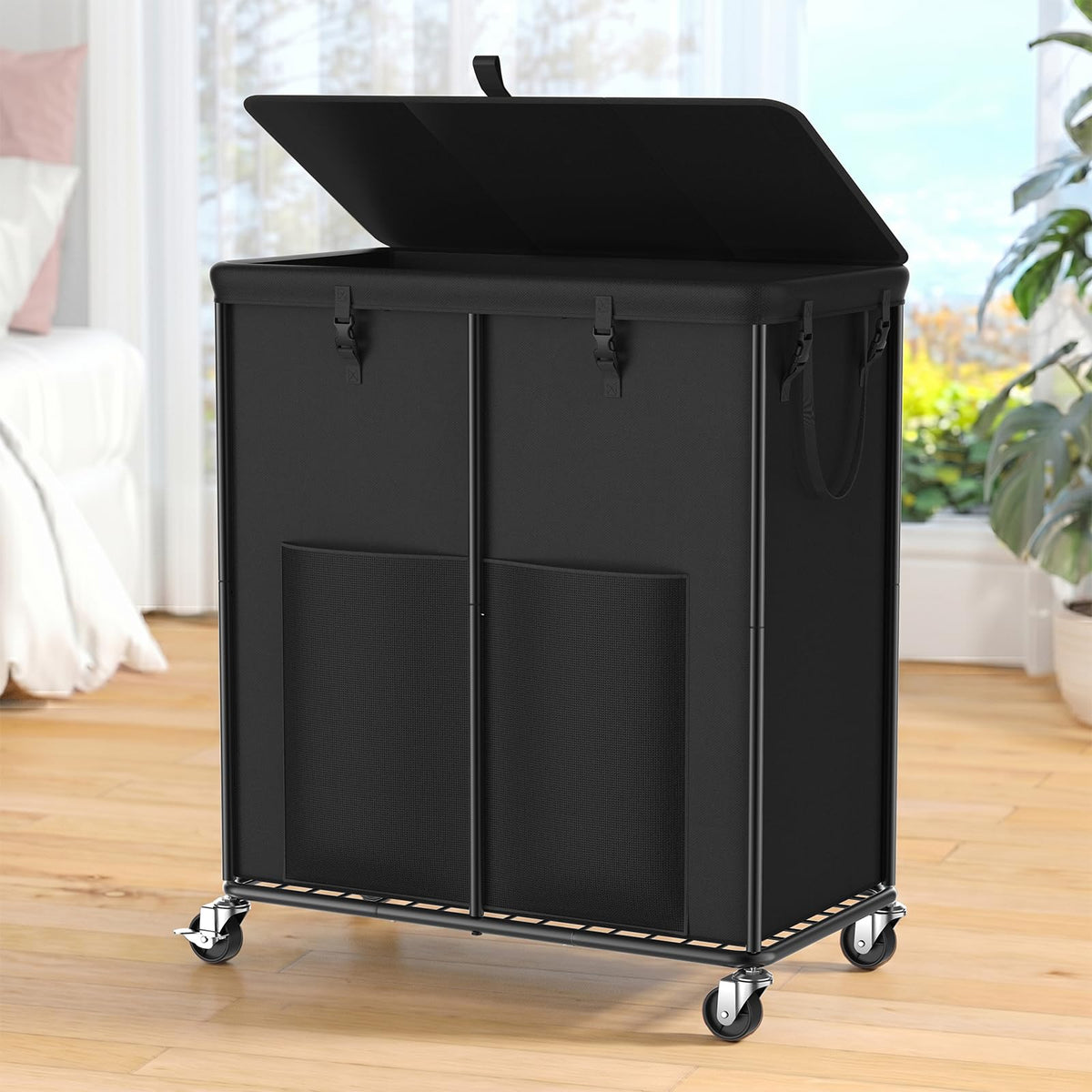 Laundry Hamper with Wheels, 150L Rolling Laundry Basket with Bag & Handles