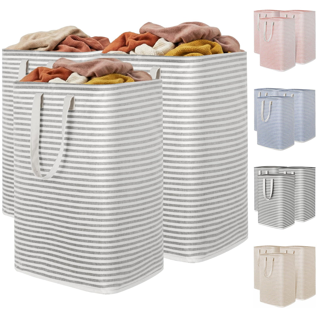 Lifewit 80L Large Laundry Baskets, Laundry Hampers Bags, 2 Pack, Beige