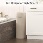 Lifewit Slim Laundry Basket with Lid and Removable Bag, 65L, Beige