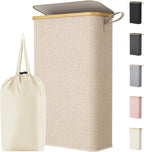 Lifewit 65L Slim Laundry Hamper with Lid and Removable Bag, Beige