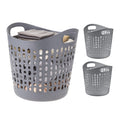 IRIS USA Plastic Laundry Hamper, 27L- 3 PK, Flexible, Ventilation, White