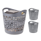 IRIS USA Plastic Laundry Hamper, 27L- 3 PK, Flexible, Ventilation, White