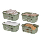 IRIS USA Plastic Laundry Hamper, 27L- 3 PK, Flexible, Ventilation, White
