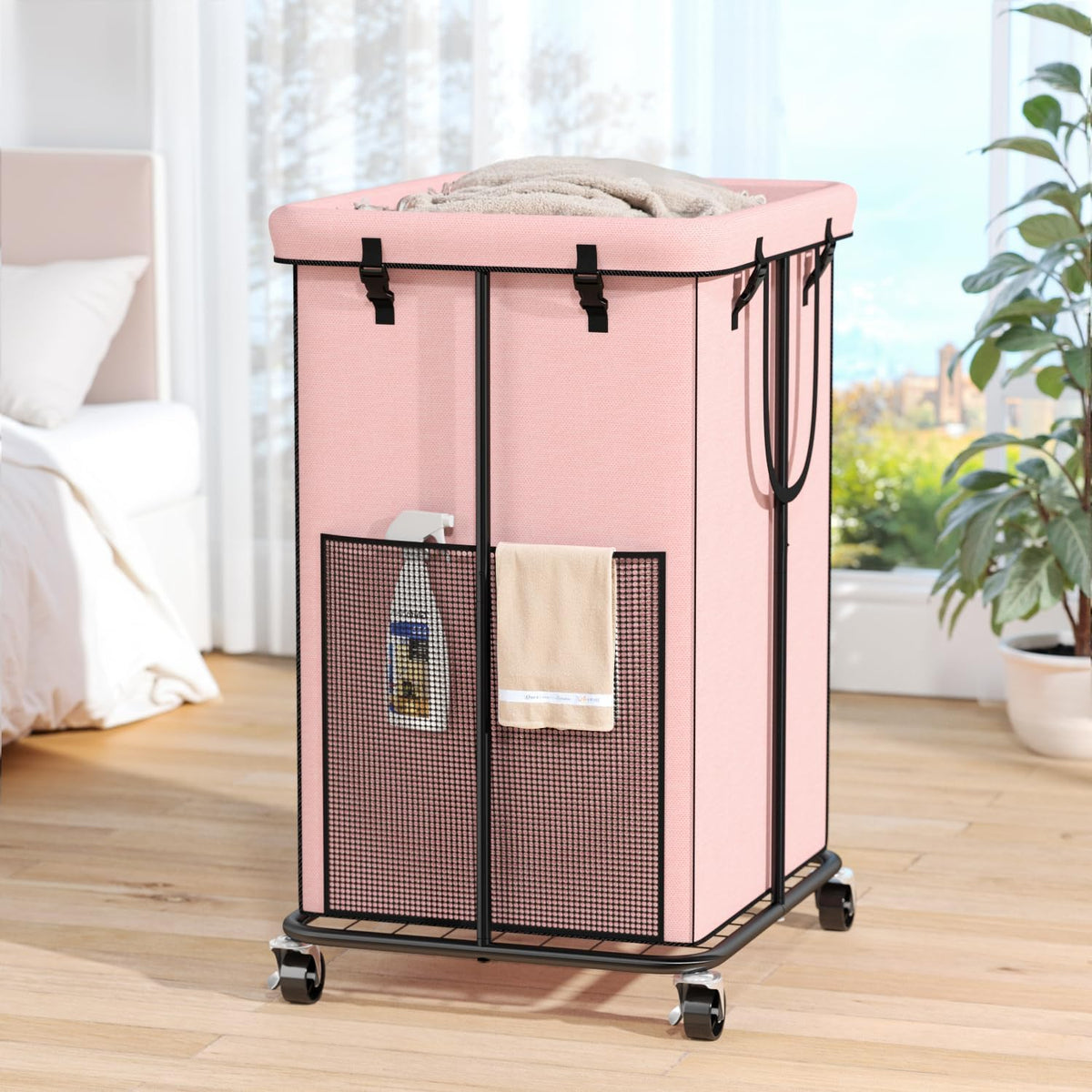 Laundry Hamper with Wheels, 150L Rolling Laundry Basket with Bag & Handles