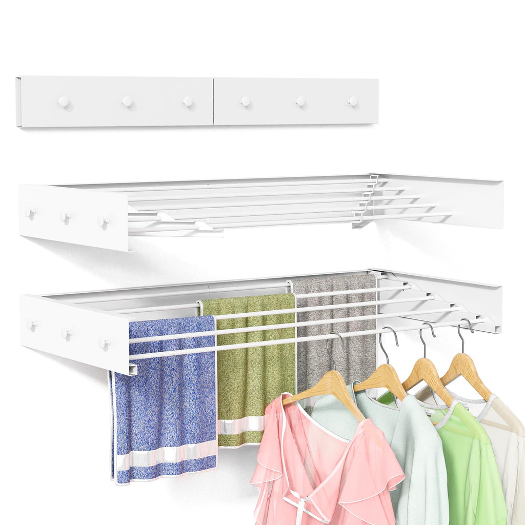 BAKON Wall Mounted Clothes Drying Rack 23.6'',Space Saving for Laundry Room