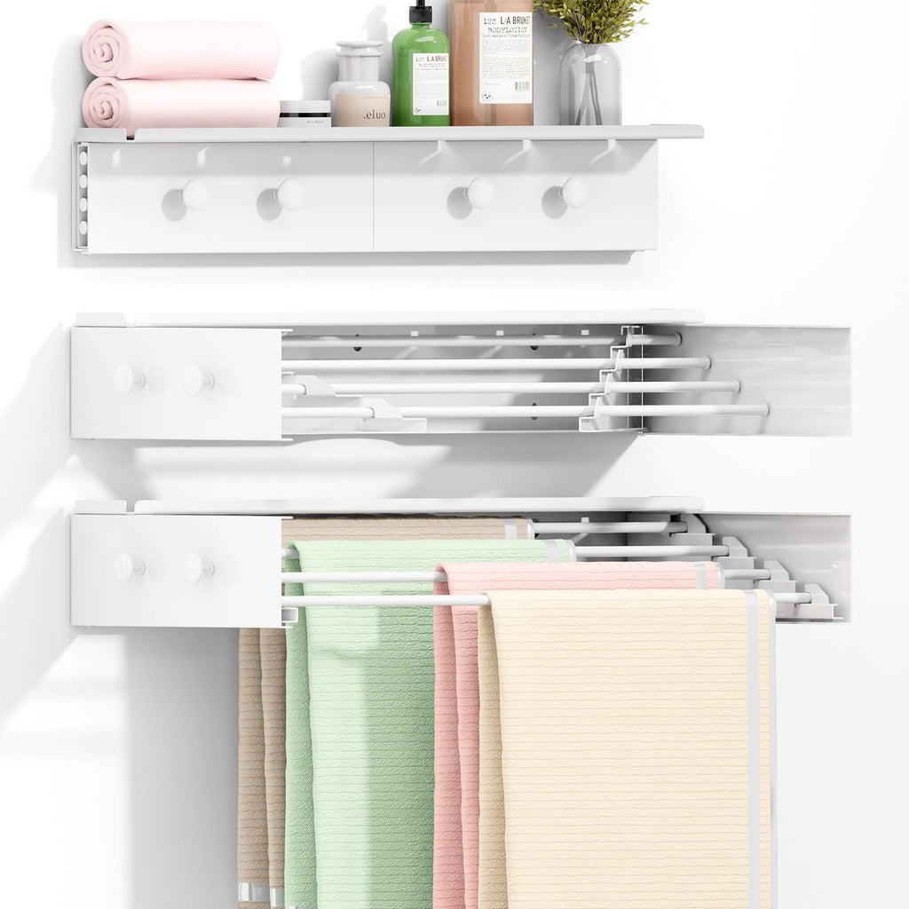 BAKON Wall Mounted Clothes Drying Rack 23.6'',Space Saving for Laundry Room