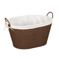 Household Essentials Wicker Laundry Basket with Handles, Handwoven Willow, and Removable Washable Liner, Natural