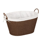 Household Essentials Wicker Laundry Basket with Handles, Handwoven Willow, and Removable Washable Liner, Natural