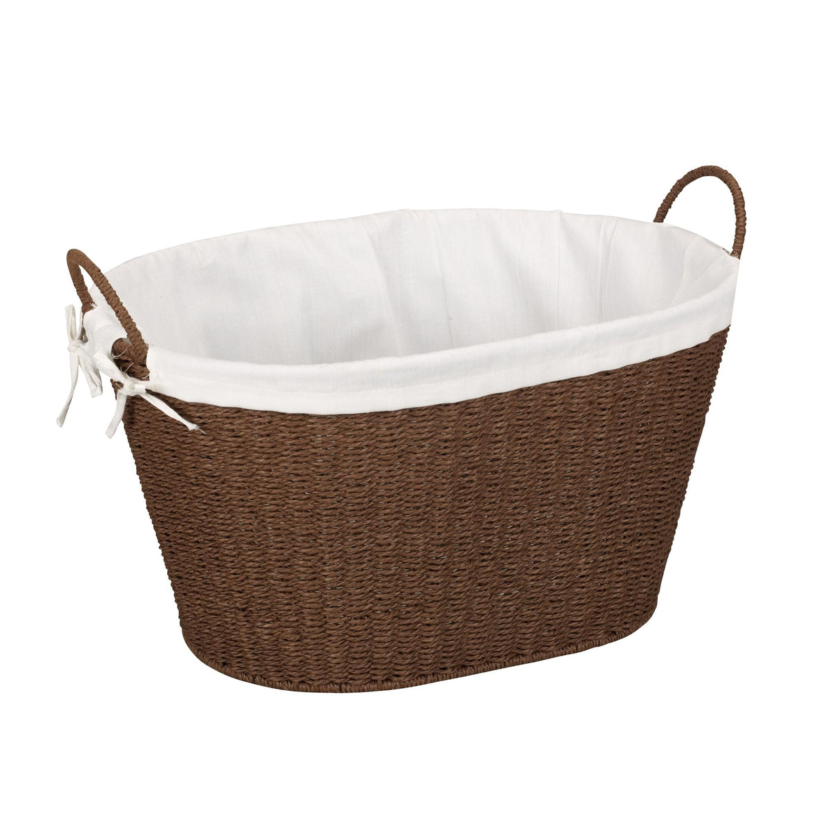 Household Essentials Wicker Laundry Basket with Handles, Handwoven Willow, and Removable Washable Liner, Natural