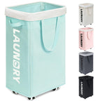 Goodpick 75L Laundry Basket with Wheels & Removable Wash Bag for Dorm
