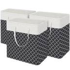 BlissTotes 3-Pack Laundry Basket, Collapsible Laundry Hamper, Grey, 75L