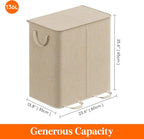 Lifewit Double Laundry Hamper with Lid, Removable Laundry Bags, Beige