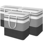 BlissTotes 3-Pack Laundry Basket, Collapsible Laundry Hamper, Grey, 75L
