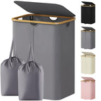 Lifewit 65L Slim Laundry Hamper with Lid and Removable Bag, Beige