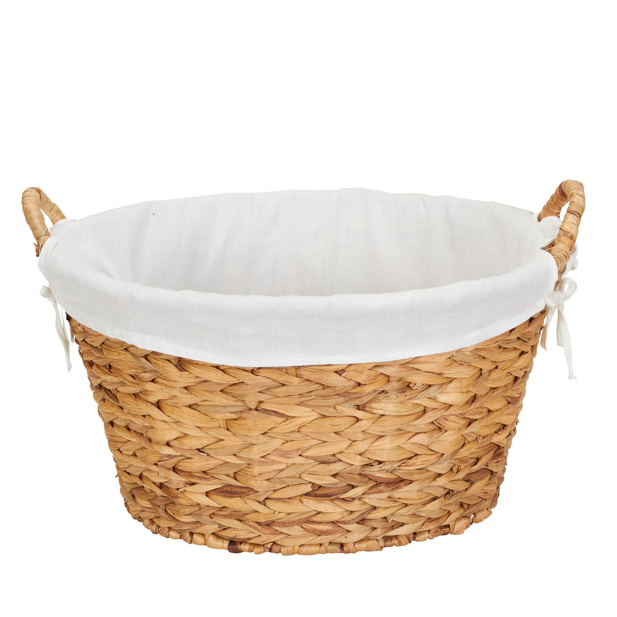 Household Essentials Wicker Laundry Basket with Handles, Handwoven Willow, and Removable Washable Liner, Natural