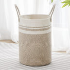 VIPOSCO 72L Tall Woven Laundry Basket Hamper, White