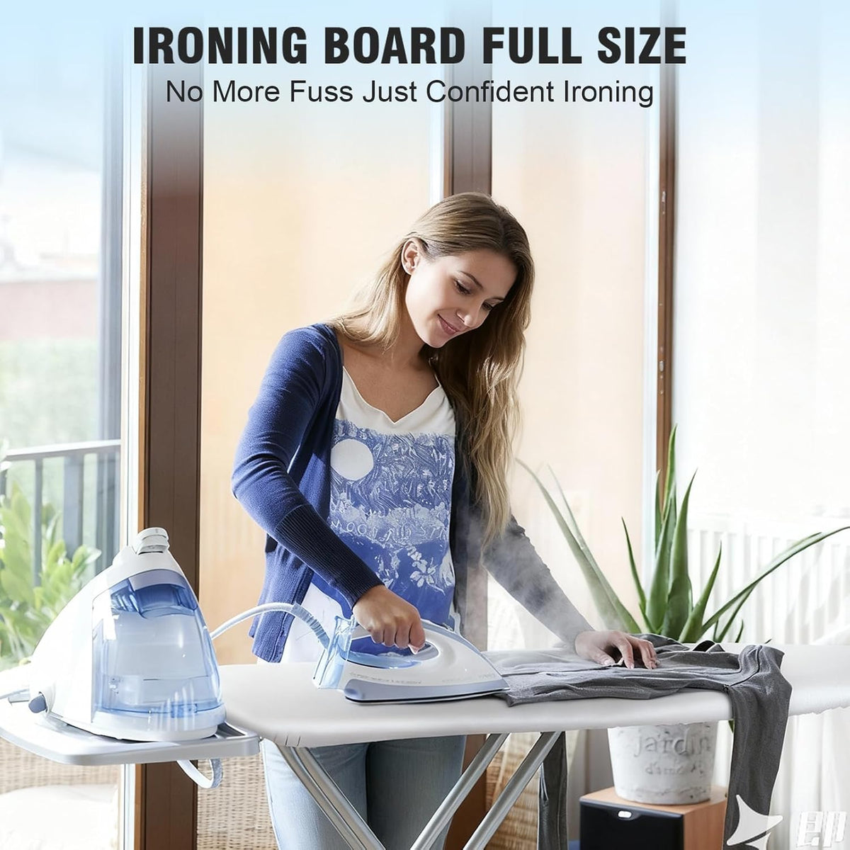 oleaf Ironing Board with Cover and Thicken Pad Height Adjustable Full Size Foldable Iron Board with Iron Rest, Stable Steel Legs, Metal Construction, Heat Resistant, Pink