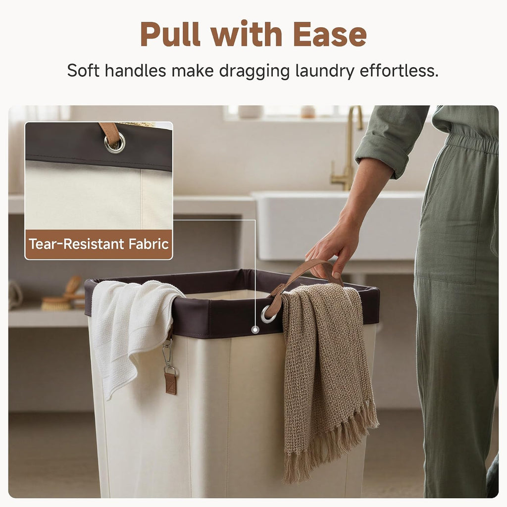 StorageWorks 160L Laundry Basket with Wheels, Rolling Hampers for Clothing