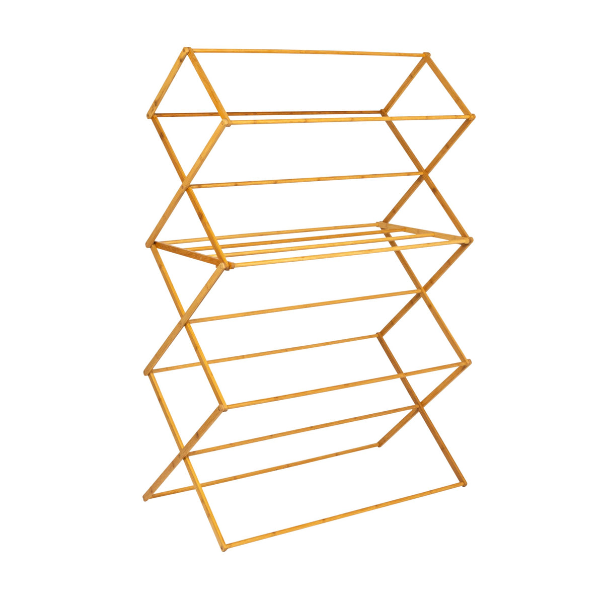 Household Essentials Bamboo Folding Clothes Drying Rack | Large Capacity, 14 Coated Metal Dowels, 28 Feet of Drying Space | Eco-Friendly, Collapsible Indoor Rack for Apartments, Homes & Dorms