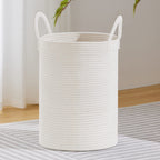 VIPOSCO 72L Tall Woven Laundry Basket Hamper, White