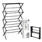 ZOES HOMEWARE 4-Tier Clothes Drying Rack, 4ft High Foldable Drying Rack Clothing for Indoor & Outdoor, Portable Collapsible Laundry Dryer for Laundry Room and Apartment, Black 29" L x 49" H x 11.5" W
