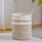 VIPOSCO 72L Tall Woven Laundry Basket Hamper, White