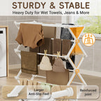 Foldable Clothes Drying Rack, Reinforced Joints, White