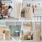 Lifewit 80L Large Laundry Baskets, Laundry Hampers Bags, 2 Pack, Beige