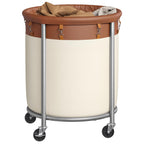 SONGMICS Laundry Basket with Wheels, 110L, Steel Frame, Removable Bag