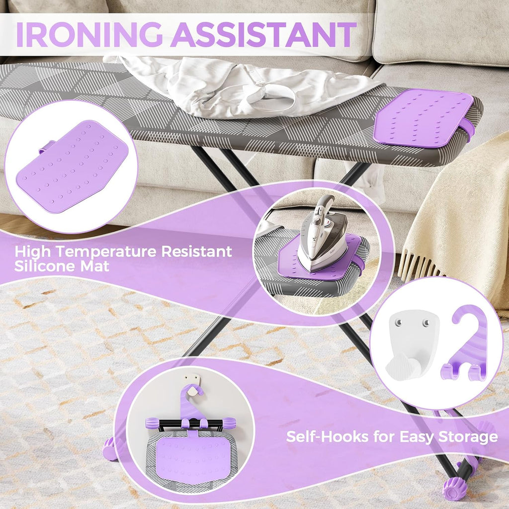 APEXCHASER Foldable 7-Level Heigh Adjustable Ironing Board with Iron Rest