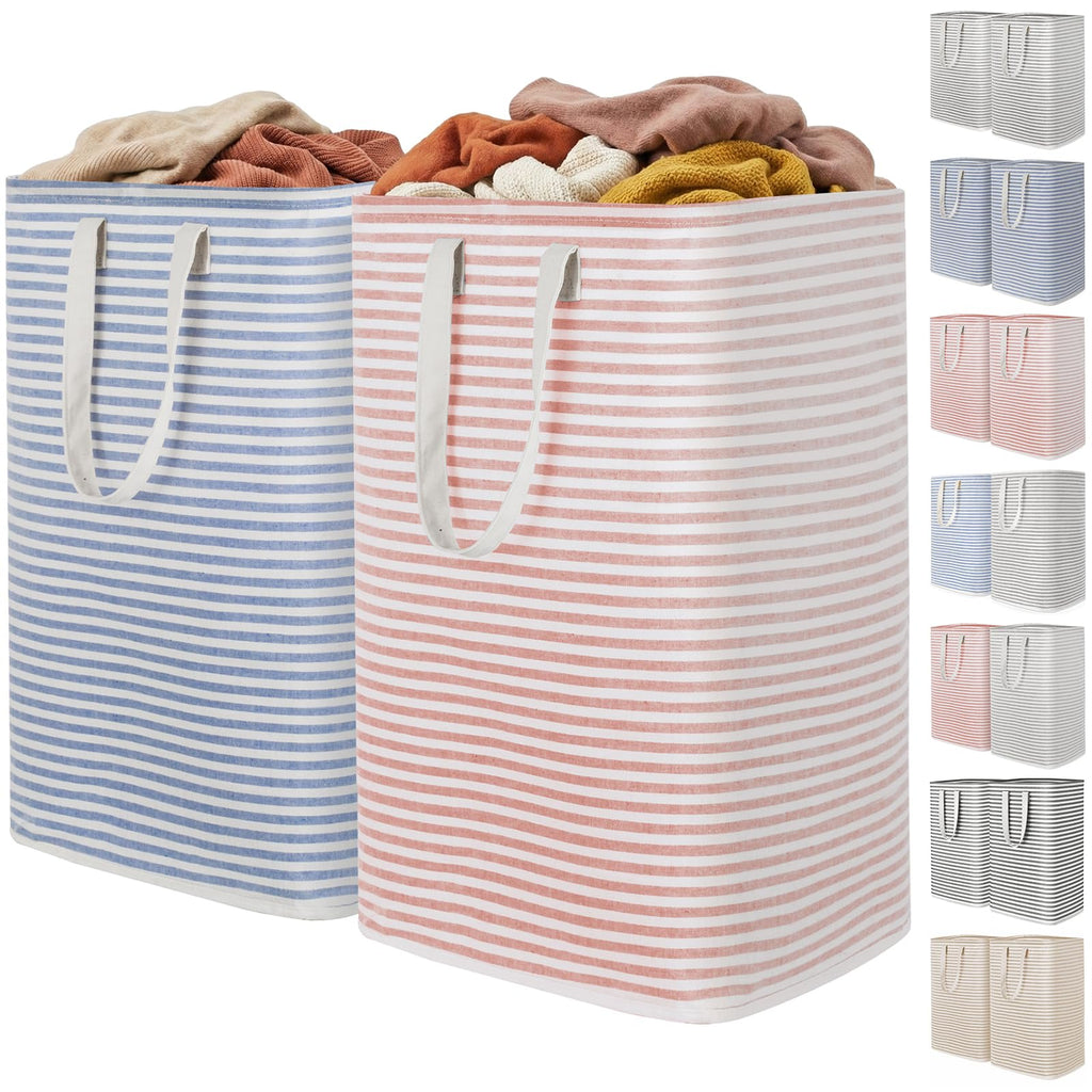 Lifewit 80L Large Laundry Baskets, Laundry Hampers Bags, 2 Pack, Beige