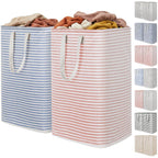 Lifewit 80L Large Laundry Baskets, Laundry Hampers Bags, 2 Pack, Beige
