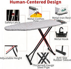 Ironing Board, 43"×13" with Iron Rest, 4 Layer & 7 Adjustable Height Sturdy