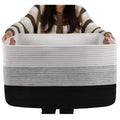 OIAHOMY Blanket Basket Laundry Basket Dog Toy Basket 75L Gradient Brown