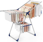 Sakugi Clothes Drying Rack, 55.5" Adjustable Wings, Foldable Design