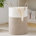YOUDENOVA Jute Rope Laundry Hamper Basket, 58L Blanket Basket for Nursery