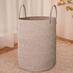 JMvicyroam 60L Cotton Rope Laundry Basket Hamper, Brown