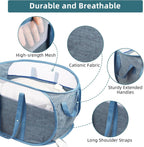 2 Pcs Collapsible Laundry Baskets, Tear Proof Pop Up Laundry Hamper with Dual Handles, Durable Foldable Laundry Basket, Easy to Carry Laundry Hamper for Home, Laundry Room, Bedroom, Dorm, Travel Blue